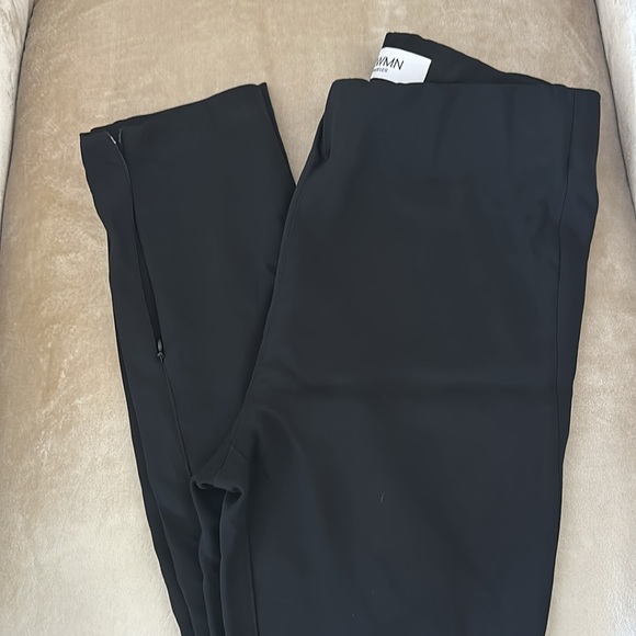$295 SPRWMN Los Angeles Ankle Zipper Satin Finish Leggings in Black Small - Picture 4 of 7